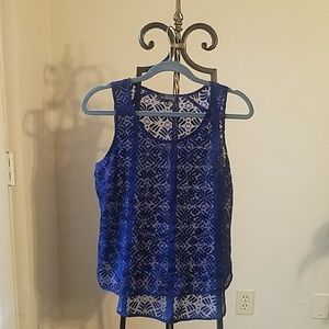 The Limited Sheer Navy Blue Blouse